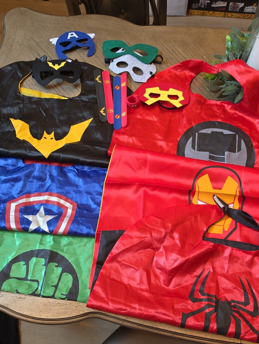 Kids Superhero Costume Capes and Masks Set -